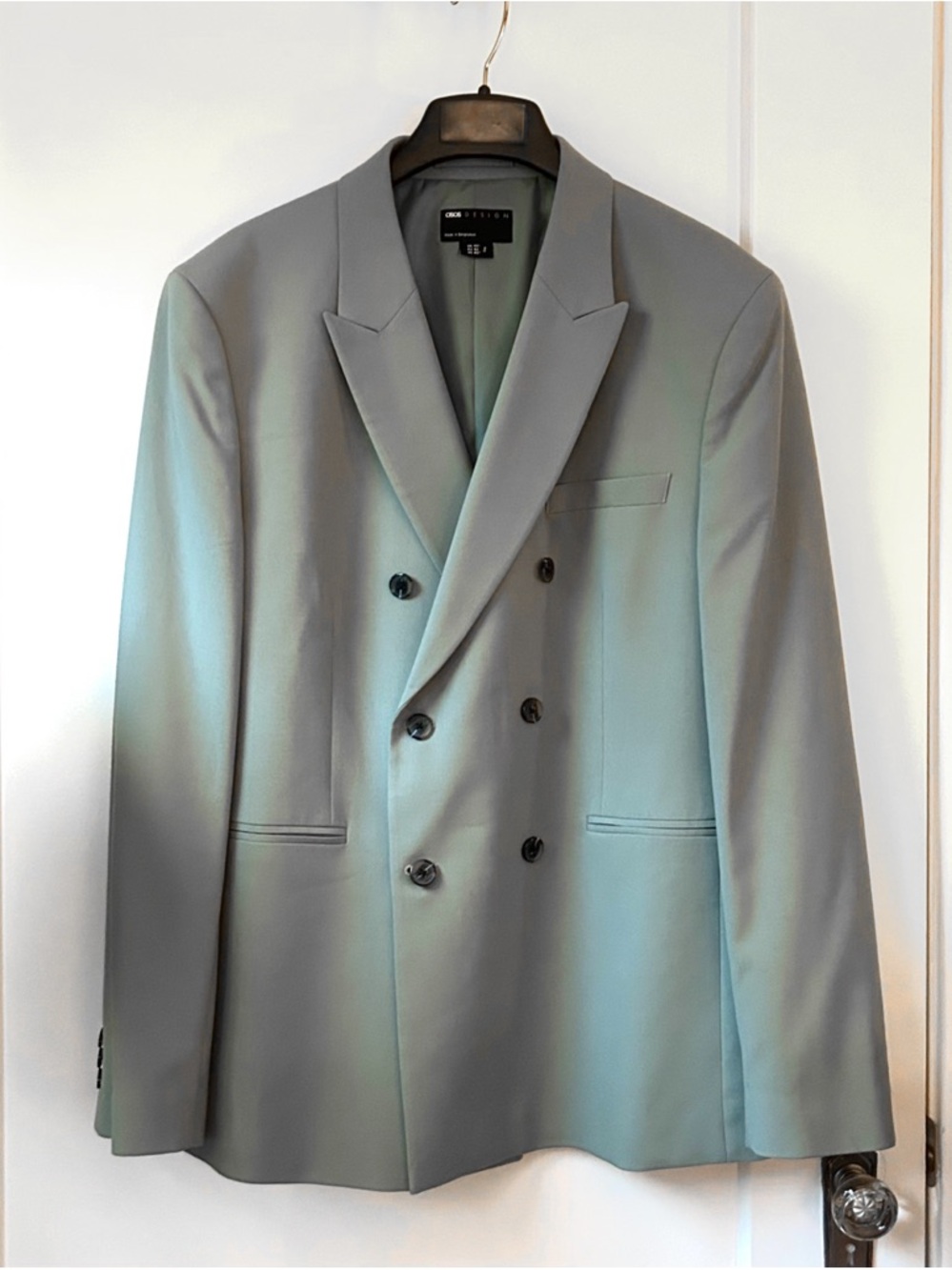 ASOS Double-Breasted Light Gray Blazer